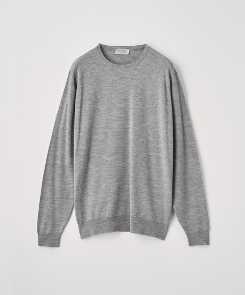 JOHN SMEDLEY（ジョンスメドレー）の「クルーネック長袖ニットプルオーバー（ニット/セーター・メンズ・ブルー系その他4/カーキ/ブラウン系その他/グレー系その他/ブラック/ブラウン系その他2/チャコールグレー/グレー/ブルー系その他/ダークグレー/グリーン/ベージュ系その他/ブラウン系その他3/レッド系その他/ホワイト/ダークネイビー/オレンジ・L/M/S/XL）」の4枚目の写真