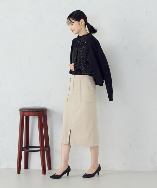 COMME CA ISM（コムサイズム）の「フラノ調ジャージータイトスカート（スカート・レディース・ライトグレー/ベージュ/ブラック・X-LARGE/LARGE/MEDIUM/SMALL/X-SMALL）」の5枚目の写真