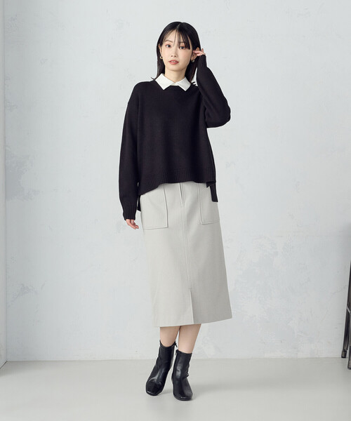 COMME CA ISM（コムサイズム）の「フラノ調ジャージータイトスカート（スカート・レディース・ライトグレー/ベージュ/ブラック・X-LARGE/LARGE/MEDIUM/SMALL/X-SMALL）」の7枚目の写真