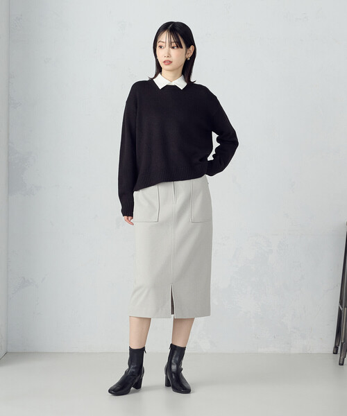 COMME CA ISM（コムサイズム）の「フラノ調ジャージータイトスカート（スカート・レディース・ライトグレー/ベージュ/ブラック・X-LARGE/LARGE/MEDIUM/SMALL/X-SMALL）」の8枚目の写真