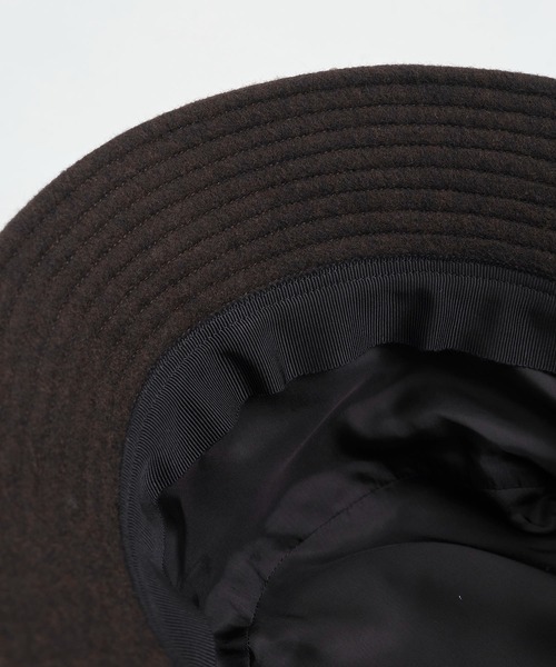 KIJIMA TAKAYUKI(キジマ タカユキ)の「【KIJIMA TAKAYUKI/キジマタカユキ】MELTON BUCKET HAT(ハット・メンズ・ブラック/ブラウン・2/3)」の6枚目の写真