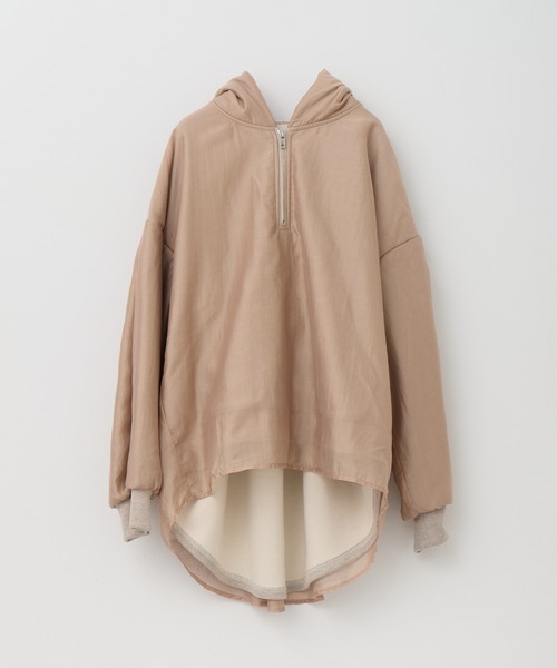 Muel Chic(ミュエルシック)の「Nicosia food pullover ニコシアフードプルオーバー(パーカー・レディース・ベージュ/ダークブラック/オフホワイト・FREE)」の5枚目の写真