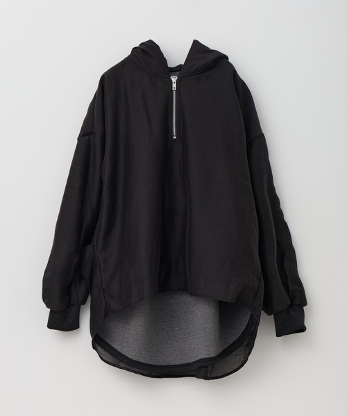 Muel Chic(ミュエルシック)の「Nicosia food pullover ニコシアフードプルオーバー(パーカー・レディース・ベージュ/ダークブラック/オフホワイト・FREE)」の6枚目の写真