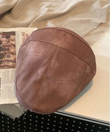 BARELY BLUE | 【 BARELY BLUE / ベアリーブルー 】 ビンテージ レザー調 ハンチング キャップ(ハンチング/ベレー帽)