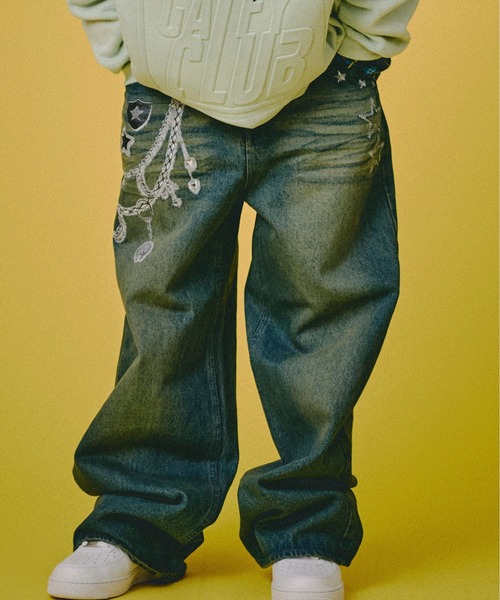 GALFY（ガルフィー）の「GALFY-ジャラジャラギャル男デニム（デニムパンツ・メンズ・インディゴブルー/ブラウン/ブラック・L/XL）」の3枚目の写真