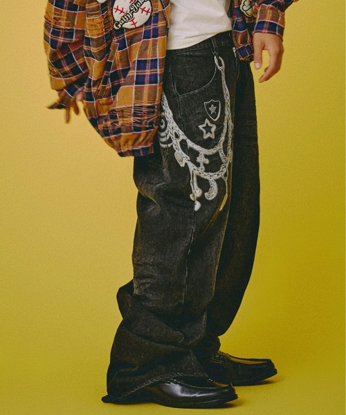 GALFY（ガルフィー）の「GALFY-ジャラジャラギャル男デニム（デニムパンツ・メンズ・インディゴブルー/ブラウン/ブラック・L/XL）」の7枚目の写真