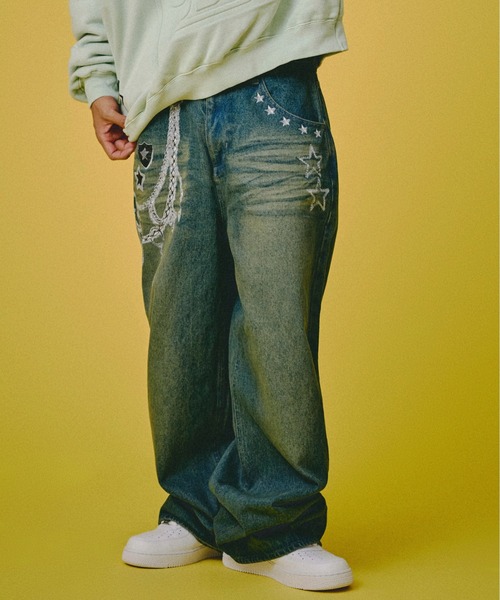 GALFY（ガルフィー）の「GALFY-ジャラジャラギャル男デニム（デニムパンツ・メンズ・インディゴブルー/ブラウン/ブラック・L/XL）」の19枚目の写真