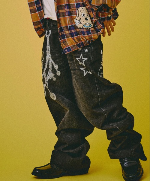 GALFY（ガルフィー）の「GALFY-ジャラジャラギャル男デニム（デニムパンツ・メンズ・インディゴブルー/ブラウン/ブラック・L/XL）」の5枚目の写真