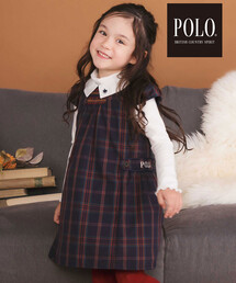 SLAP SLIP | 【POLO BCS(ポロ・ビーシーエス)×SLAP SLIPコラボ】【お揃い】襟付きスモッキング腰タブチェックジャンパースカート(80~130cm)(ワンピース)