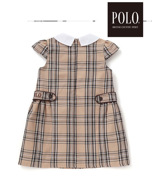 SLAP SLIP（スラップスリップ）の「【POLO BCS(ポロ・ビーシーエス)×SLAP SLIPコラボ】【お揃い】襟付きスモッキング腰タブチェックジャンパースカート(80~130cm)（ワンピース・キッズ・ベージュ系その他/ブルー系その他2・80ｃｍ/130cm/100cm/110cm/90cm/120cm）」の11枚目の写真