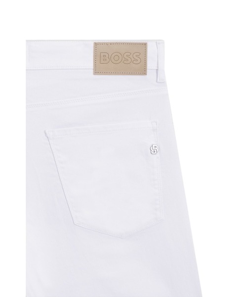 セール】Delaware スリムフィットジーンズ ホワイト ストレッチデニム