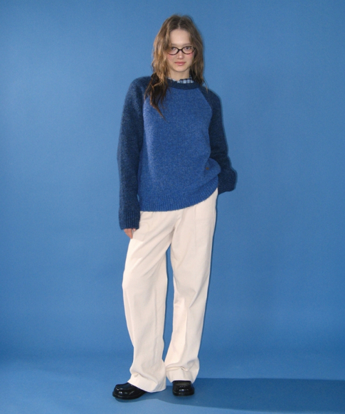 RONRON(ロンロン)の「WOOL RAGLAN KNIT BLUE NAVY(ニット/セーター・レディース・その他・FREE)」の4枚目の写真