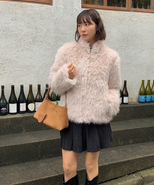 セール】フェイクファーボリュームジップアップブルゾン（ブルゾン