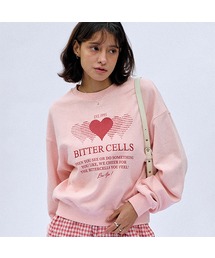 BITTER CELLS（ビターセルズ）の「ハートトレーススウェットシャツ-ピーチ（スウェット）」
