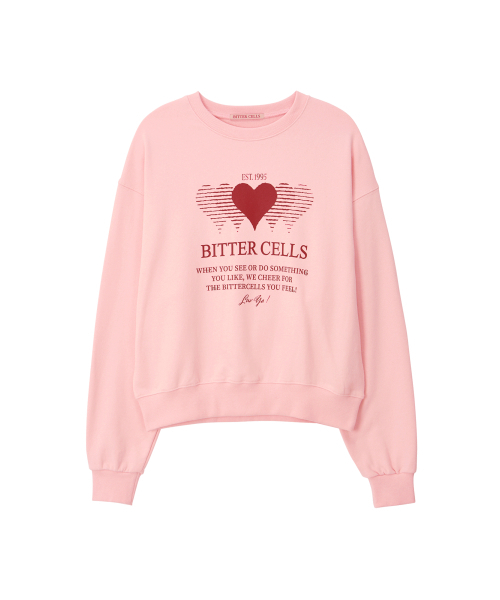 BITTER CELLS（ビターセルズ）の「ハートトレーススウェットシャツ-ピーチ（スウェット・レディース・その他・FREE）」の2枚目の写真