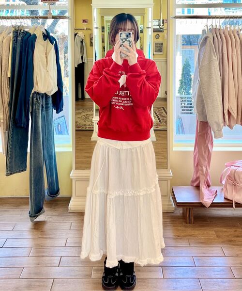 BITTER CELLS（ビターセルズ）の「ハートトレーススウェットシャツ-ピーチ（スウェット・レディース・その他・FREE）」の4枚目の写真