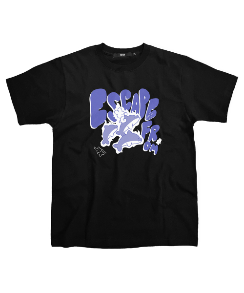ESCAPEFROM(エスケープフロム)の「ライディングドルフィンTシャツブラック(Tシャツ/カットソー・レディース・その他・SMALL/MEDIUM/LARGE)」の1枚目の写真