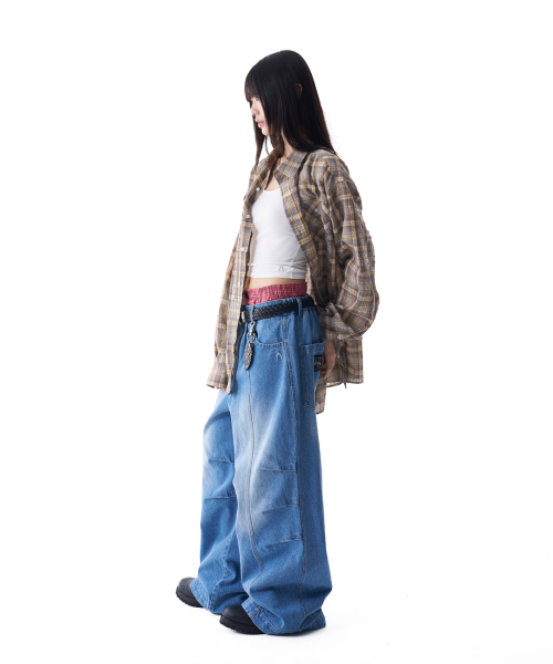 AAKAM（アーカム）の「Knee Pin-tuck Washed Denim Pants (Blue)（デニムパンツ・レディース・その他・1/2）」の10枚目の写真