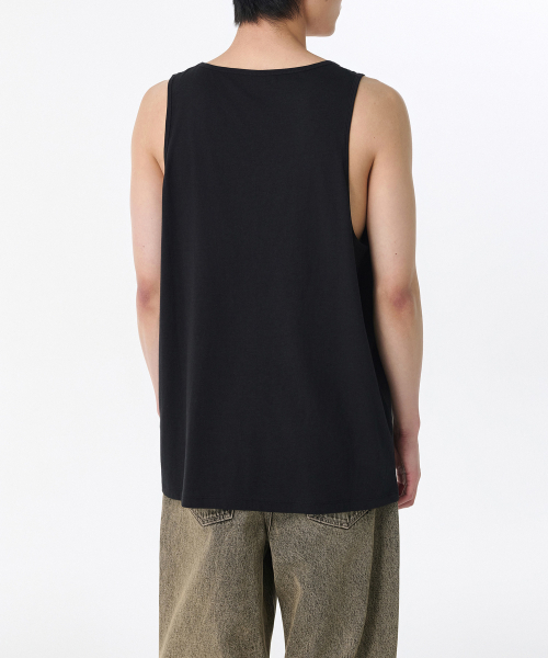 MUSINSA STANDARD（ムシンサスタンダード）の「リラックスドCRタンクトップ[ブラック]（Tシャツ/カットソー・メンズ・その他・SMALL/MEDIUM/LARGE/X-LARGE/XX-LARGE/XXX-LARGE）」の2枚目の写真