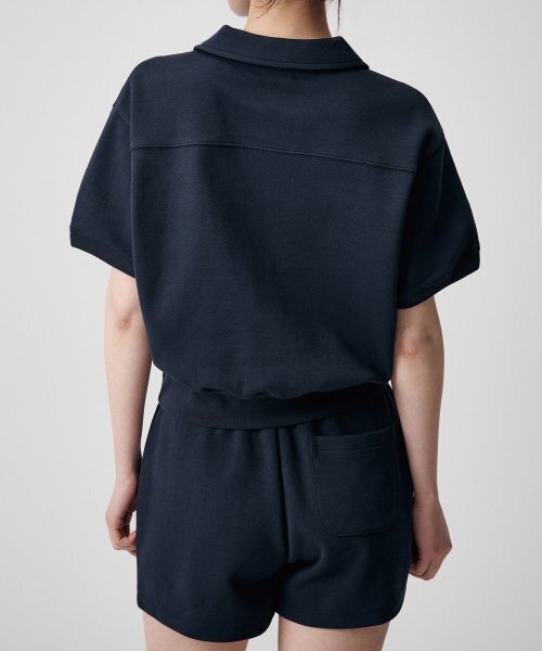 MUSINSA STANDARD WOMAN（ムシンサスタンダードウーマン）の「ウィメンズダブルニットカラー半袖スウェットシャツ[ネイビー]（スウェット・レディース・その他・SMALL/MEDIUM/LARGE/X-SMALL）」の2枚目の写真