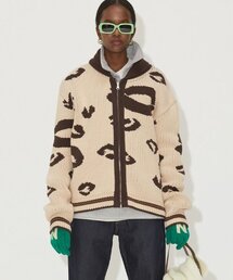 NOHANT（ノアン）の「LEOPARD COWICHAN CARDIGAN BEIGE（カーディガン/ボレロ）」