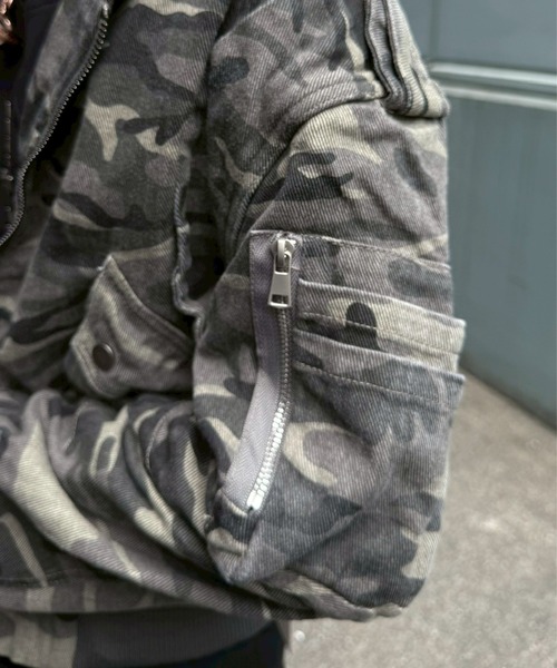 Never mind the XU（ネバーマインドザエックスユー）の「【Never mind the XU】camouflage zip up jacket / 【ネバーマインド ザ エックスユー】カモフラージュジップアップフードジャケット（ブルゾン・メンズ・グレー系カモフラージュ・M/L）」の17枚目の写真