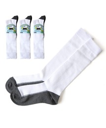 box408（ボックスヨンマルハチ）の「【6足セット】ハイソックス 汚れ目立たない 足底切り替え 白 消臭加工 つま先・かかと補強（ソックス/靴下）」