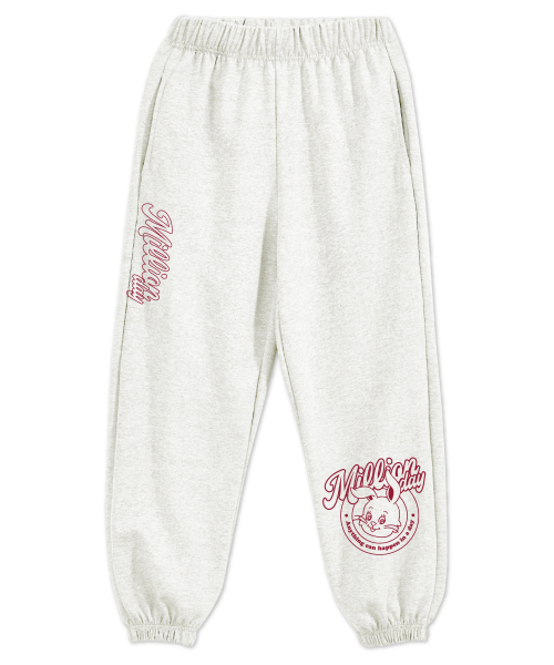 MILLION DAY（ミリオンデイ）の「BUNNY-OUT jogger pants（スウェットパンツ・レディース・オートミール/グレー・LARGE/X-LARGE/MEDIUM）」の2枚目の写真