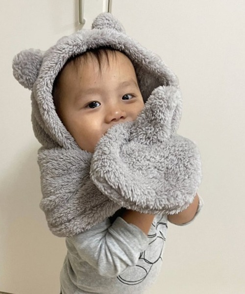 セール】クマ耳＆恐竜 フードマフラー（マフラー）｜DONOBAN（ドノバン