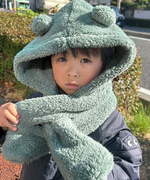 セール】クマ耳＆恐竜 フードマフラー（マフラー）｜DONOBAN（ドノバン