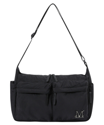 MUCENT(Zg)Arima Metal Logo Front 2 Pocket Crossbody Bag Unisex(bZW[obO)