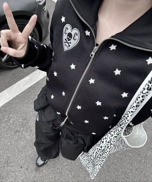 SETUP-EXE(セットアップイーエックスイー)の「STAR SPORTY ZIP-UP / BLACK(ナイロンジャケット・レディース・その他・OS)」の6枚目の写真