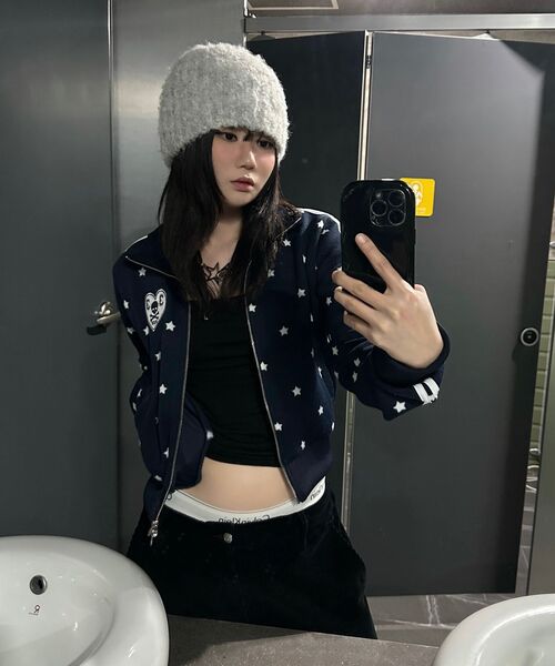 SETUP-EXE(セットアップイーエックスイー)の「STAR SPORTY ZIP-UP / BLACK(ナイロンジャケット・レディース・その他・OS)」の8枚目の写真
