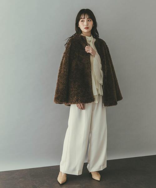 URBAN RESEARCH ROSSO WOMEN（アーバンリサーチ　ロッソ）の「シアーラメチュールフレアスリーブブラウス（シャツ/ブラウス・レディース・オフホワイト/ブラック・FREE）」の6枚目の写真