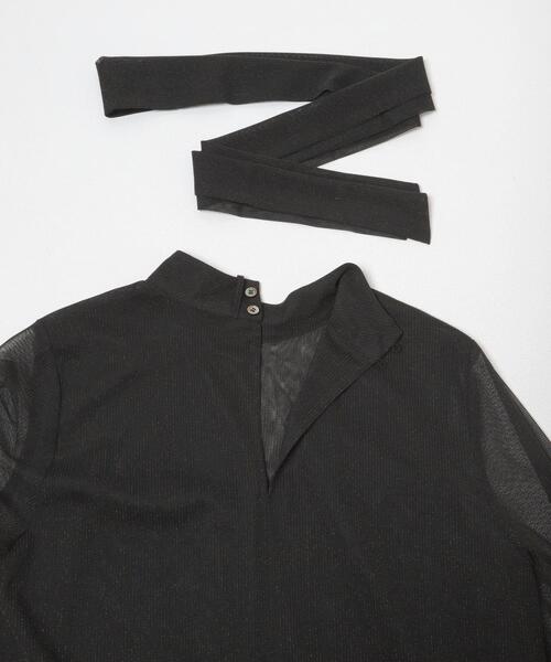 セール】シアーラメチュールフレアスリーブブラウス（シャツ/ブラウス