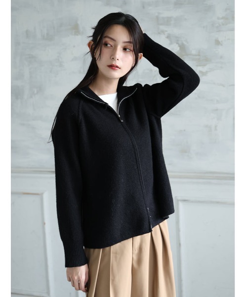 セール】ジップニットジャケット（テーラードジャケット）｜fifth