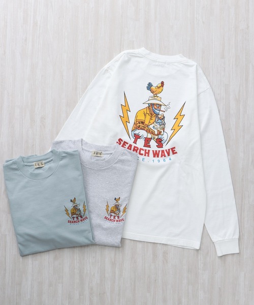 The Endless Summer(エンドレスサマー)の「TES HURRICANE SUFER LONG SLEEVE T-SHIRT / ロンT(Tシャツ/カットソー・メンズ・ホワイト/サックスブルー/グレー・SMALL/MEDIUM/LARGE/X-LARGE/XX-LARGE)」の4枚目の写真