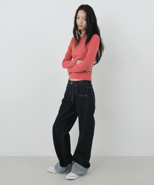 CITYBREEZE(シティブリーズ)の「セルビッジターンアップデニムパンツ_INDIGO(デニムパンツ・レディース・ダークブルー・LARGE/MEDIUM/SMALL)」の2枚目の写真