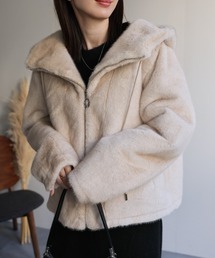 ファーコート フェイクファー ショート丈」に該当するファッション通販