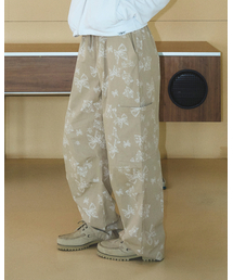 RIBBON COTTON PANTS BEIGE