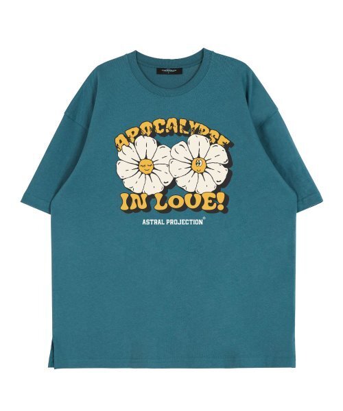 ASTRAL PROJECTION(アストラルプロジェクション)の「アポカリプスデイジー ラウンドネック 15番手コットン 半袖Tシャツ_ブルーグリーン(Tシャツ/カットソー・レディース・その他・LARGE/X-LARGE)」の2枚目の写真