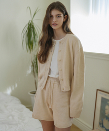 VLETI（ブレッティ）の「[Cotton 100%] Round Cardigan & Half Pant Knit Set Up (Cream_beige)（カーディガン/ボレロ）」