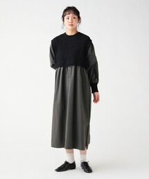 ニット × ドッキング ワンピース