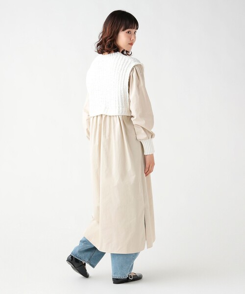 BEAMS HEART(ビームスハート)の「ニット × ドッキング ワンピース(ワンピース・レディース・ホワイト系その他5/ブラック/オフホワイト・FREE)」の9枚目の写真