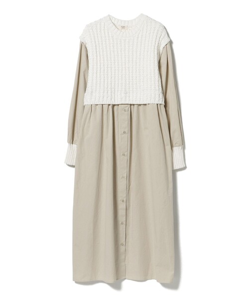 BEAMS HEART(ビームスハート)の「ニット × ドッキング ワンピース(ワンピース・レディース・ホワイト系その他5/ブラック/オフホワイト・FREE)」の22枚目の写真
