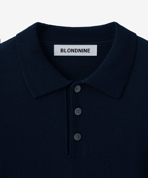 BLOND9(ブロンドナイン)の「ボタンカラーニット_ネイビー(ニット/セーター・メンズ・ネイビー・LARGE/MEDIUM)」の3枚目の写真