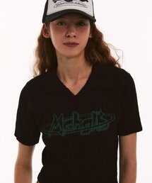 MATCHGLOBE（マッチグローブ）の「mchglb ハーフニットT (ブラック)（ニット/セーター）」