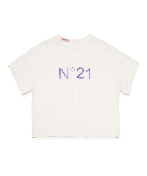 N°21（ヌメロ ヴェントゥーノ）Kids & Junior ブランドロゴ半袖Tシャツ