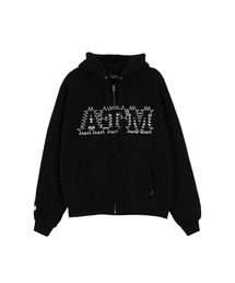 ATM STAR ZIP HOODIE BLACK