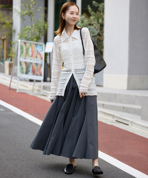 SLOBE IENA（スローブイエナ）の「レーシーニットシャツ（ニット/セーター・レディース・イエロー/ホワイト・FREE）」の5枚目の写真